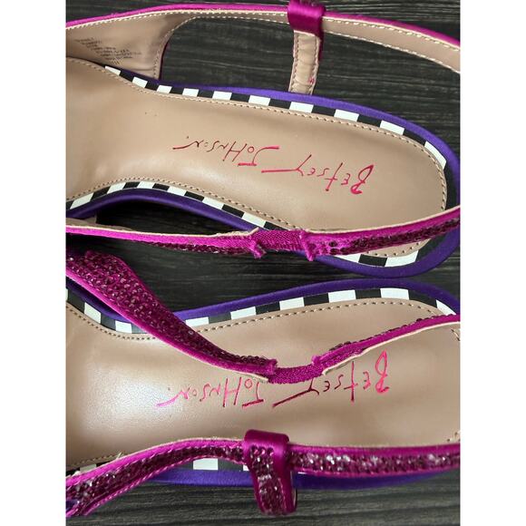 Betsey Johnson Bonney Dark Purple Rhinestone Cheetah Pumps Sz. 8.5 - Picture 7 of 10